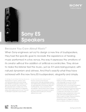 Sony SS-NA5ES Marketing Specifications