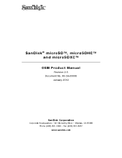 SanDisk microSDHC Product Manual