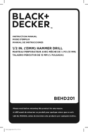 Black & Decker BEHD201 Instruction Manual