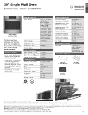 Bosch HBLP454UC Product Spec Sheet