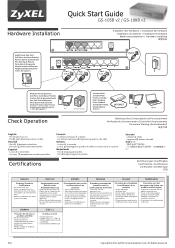 ZyXEL GS-108B v2 Quick Start Guide
