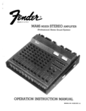 Fender MA8S Mixer Stereo Amplifier Owners Manual