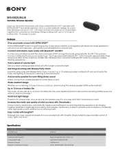 Sony SRS-XB20 Marketing Specifications Blue
