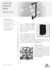 Behringer WB210 Product Information Document