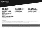 Kenwood KDC-BT778HD Instruction Manual