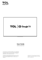 TCL 50S546 Google TV User Guide
