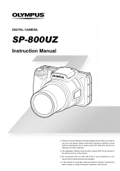 Olympus 227665 SP-800UZ Instruction Manual (English)