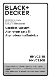 Black & Decker HNVC215B12 Instruction Manual