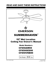 Emerson CF850 Owner Manual