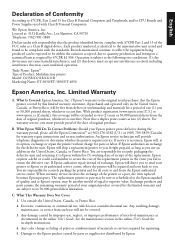 Epson ET-3830 Warranty Statement for U.S. and Canada