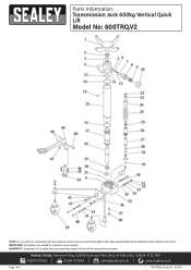 Sealey 600TRQ Parts Diagram