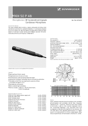 Sennheiser MKH 50-P48 Product Sheet