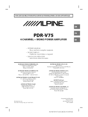 Alpine PDR-V75 Owner's Manual (english, Espanol, French)