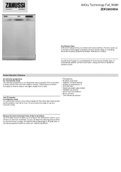 Zanussi ZDF26004XA Specification Sheet