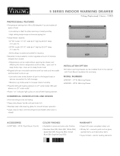 Viking VWD527 Two-Page Specifications Sheet