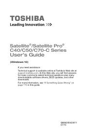 Toshiba C50-CBT2N03 Satellite/Satellite Pro C40/C50/C70-C Series Windows 10 Users Guide