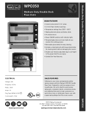 Waring WPO350 Specifications Sheet