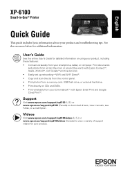 Epson XP-6100 Quick Guide and Warranty