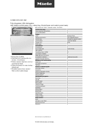 Miele G 6880 SCVi K20 AM Product sheet