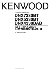 Kenwood DNX7330BT User Manual