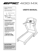 Epic Fitness 400 Mx Treadmill English Manual