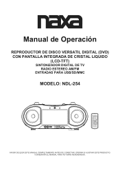 Naxa NDL-254 NDL-254 Spanish Manual