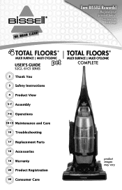 Bissell Total Floors® Pet Vacuum 61C5W User Guide