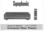 Symphonic CD2000 Owner's Manual