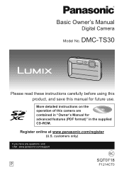 Panasonic DMC-TS30K Basic User Manual