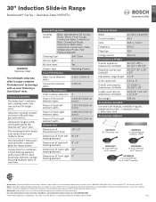 Bosch HIIP057U Product Spec Sheet