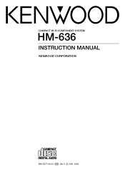 Kenwood HM-636 User Manual