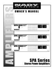 Nady SPA 850 Owners Manual