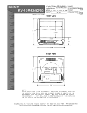 Sony KV-13M53 Dimensions Diagram