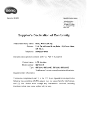 BenQ GW2280 FCC SDoC Supplier s Declaration of Conformity-T