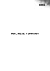 BenQ WDRT8192 RS 232 Commands