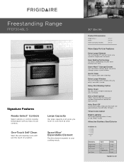 Frigidaire FFEF3048LS Product Specifications Sheet (English)