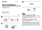 Sony MDREX90LP Operating Instructions