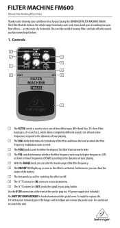 Behringer FM600 Manual
