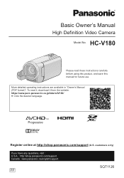 Panasonic HC-V180K Basic Operating Manual