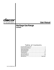 Dacor HGPR48 User Manual - 48' Pro Gas Range