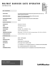 LiftMaster MA MA/MAT Product Data Sheet