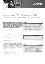 Aastra OpenHotel 20 Datasheet OpenHotel 20 and OpenHotel 100