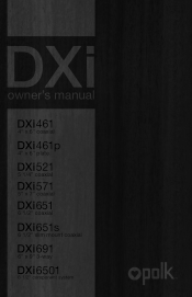Polk Audio DXi461 DXi651 Owner's Manual