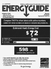 Frigidaire GRFG2353AF Energy Guide
