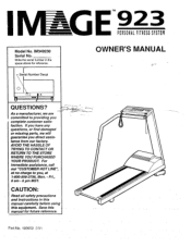 Image Fitness 923 Treadmill English Manual