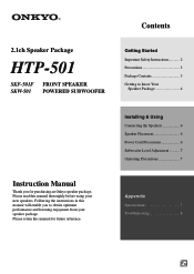 Onkyo LS-V501 HTP-501 User Manual English