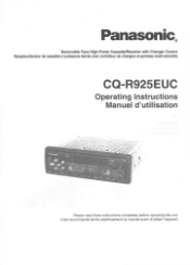 Panasonic CQR925EUC CQR925EUC User Guide