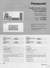 Panasonic SCHDX3 SCHDX2 User Guide
