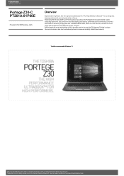 Toshiba Z30 PT261A-01P00E Detailed Specs for Portege Z30 PT261A-01P00E AU/NZ; English
