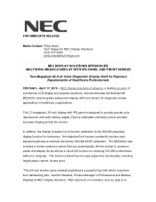 NEC MD242C2 Launch Press Release